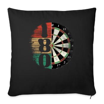 Dart Champion Retro Dartboard 180 Dart - Sofa pillowcase 17,3'' x 17,3'' (45 x 45 cm) - black - Front