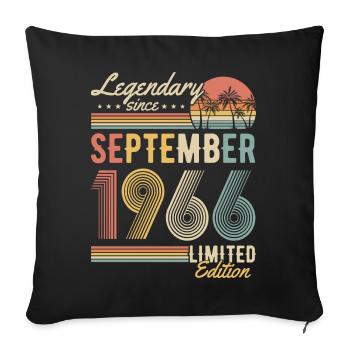 September 1966 born Vintage Birthday Retro - Sofa pillowcase 17,3'' x 17,3'' (45 x 45 cm) - black - Front