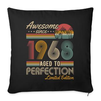 Born in 1968 Vintage Birthday Retro - Sofa pillowcase 17,3'' x 17,3'' (45 x 45 cm) - black - Front