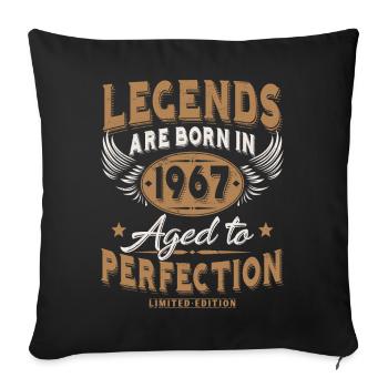 Né en 1967 Legends Cadeau d’anniversaire - Housse de coussin décorative 45 x 45 cm - noir - Devant