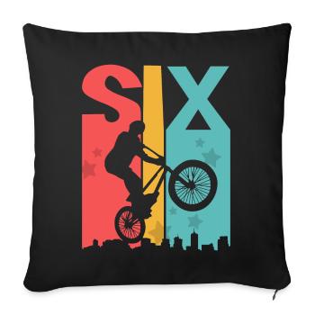 6 birthday 6 years Bmx children's birthday party - Sofa pillowcase 17,3'' x 17,3'' (45 x 45 cm) - black - Front