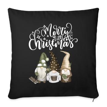 Joyeux Noël petits elfes - Housse de coussin décorative 45 x 45 cm - noir - Devant