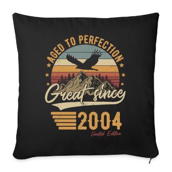 2004 Vintage Born Vintage Birthday Retro - Sofa pillowcase 17,3'' x 17,3'' (45 x 45 cm) - black - Front