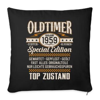 Oldtimer Baujahr Jahrgang 1959 Geburtstag Geschenk - Sofakissenbezug 45 x 45 cm - Schwarz - Vorne