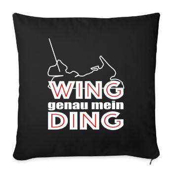 Motorrad Biker Spruch Goldwing Gold Wing mein Ding - Sofakissenbezug 45 x 45 cm - Schwarz - Vorne