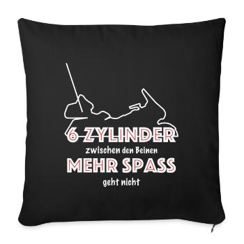 6 Zylinder Goldwing Design - Sofakissenbezug 45 x 45 cm - Schwarz - Vorne