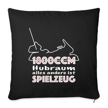 1800 ccm alles andere ist Spielzeug Goldwing - Sofakissenbezug 45 x 45 cm - Schwarz - Vorne