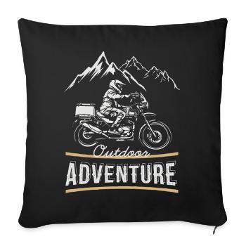 Outdoor Adventure Cross Motorcycle Enduro - Sofa pillowcase 17,3'' x 17,3'' (45 x 45 cm) - black - Front