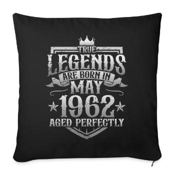 Mai Né 1962 Légendes Anniversaire - Housse de coussin décorative 45 x 45 cm - noir - Devant