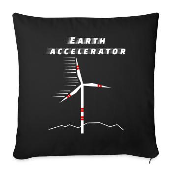 Wind turbine earth accelerator Environment Future Solar - Sofa pillowcase 17,3'' x 17,3'' (45 x 45 cm) - black - Front