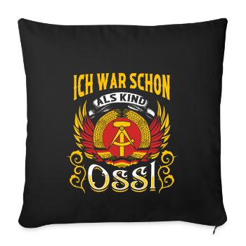 Ossi Geschenk Ostdeutschland NVA Germania Osten - Sofakissenbezug 45 x 45 cm - Schwarz - Vorne