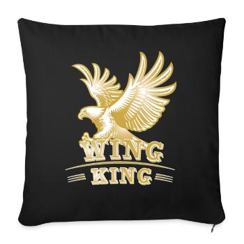 Wing King Motorcycle Goldwing Design - Sofa pillowcase 17,3'' x 17,3'' (45 x 45 cm) - black - Front