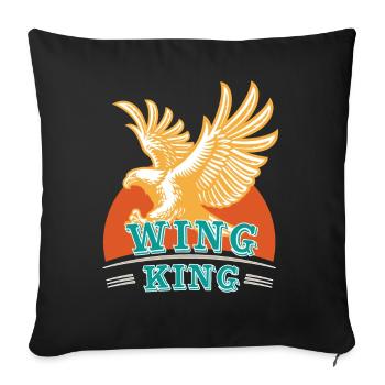 Wing King Goldwing Motorcycle Design - Sofa pillowcase 17,3'' x 17,3'' (45 x 45 cm) - black - Front