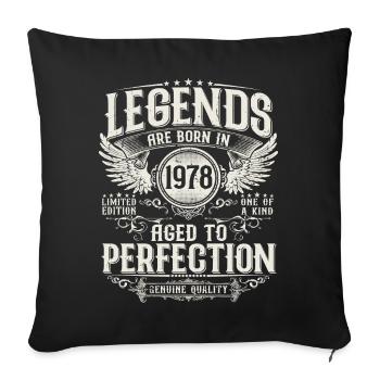 Né en 1978 Legends Cadeau d’anniversaire - Housse de coussin décorative 45 x 45 cm - noir - Devant