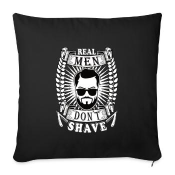 Real men don ́t shave Beard Upper lip bearded - Sofa pillowcase 17,3'' x 17,3'' (45 x 45 cm) - black - Front