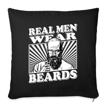 Real men wear Beards Schnauzer Hip Moustache Bärte - Sofakissenbezug 45 x 45 cm - Schwarz - Vorne