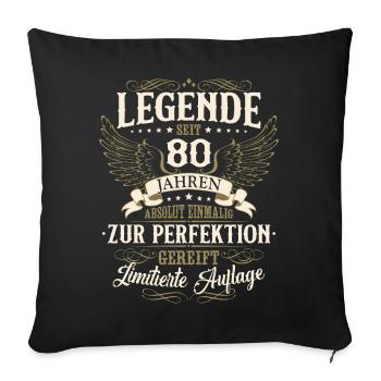 80 Anniversaire Légende Anniversaire Dire 80 Ans - Housse de coussin décorative 45 x 45 cm - noir - Devant