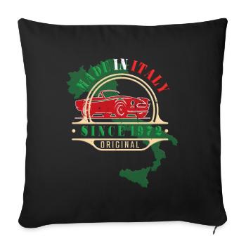 Made in Italy Spider 124 Cabrio 1972 Oldtimer - Sofa pillowcase 17,3'' x 17,3'' (45 x 45 cm) - black - Front