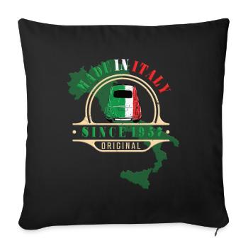 Fabriqué en Italie 1957 Oldtimer Car 500 Bambino - Housse de coussin décorative 45 x 45 cm - noir - Devant
