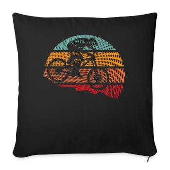 VTT VTT Rétro Fahrrad Biking - Housse de coussin décorative 45 x 45 cm - noir - Devant