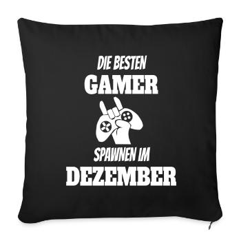 Game Gaming Geburtstag Dezember Konsole Controller - Sofakissenbezug 45 x 45 cm - Schwarz - Vorne