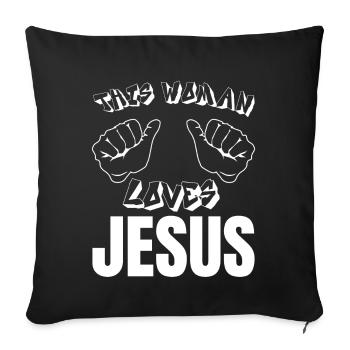 Jesus Christus Gott Kreuz Bibel Kirche Glaube Herr - Sofakissenbezug 45 x 45 cm - Schwarz - Vorne