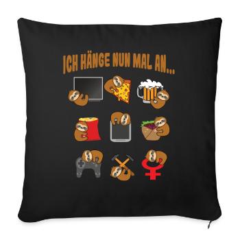 Was Männer mögen Frauen Hobbys Vorlieben - Sofakissenbezug 45 x 45 cm - Schwarz - Vorne