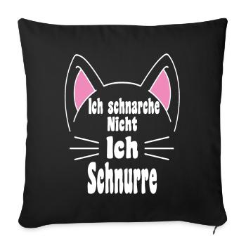 Ich Schnarche Nicht Ich Schnurre | Schlaf Motiv - Sofakissenbezug 45 x 45 cm - Schwarz - Vorne