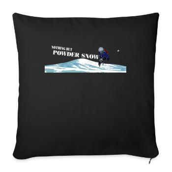 Skifahren, Skitour, Ski, Backcountry Ski - Sofakissenbezug 45 x 45 cm - Schwarz - Vorne