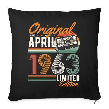 Original since April 1963 - Sofa pillowcase 17,3'' x 17,3'' (45 x 45 cm) - black - Front