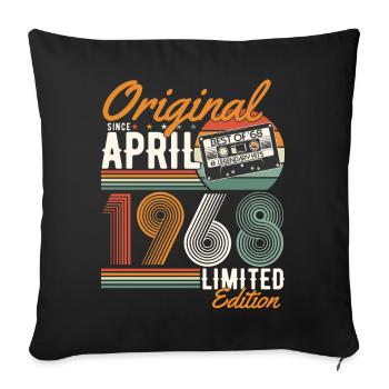 Original depuis avril 1968 - Housse de coussin décorative 45 x 45 cm - noir - Devant