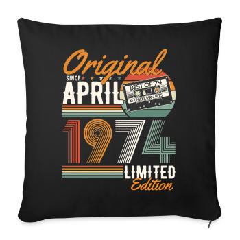 Original since April 1974 - Sofa pillowcase 17,3'' x 17,3'' (45 x 45 cm) - black - Front