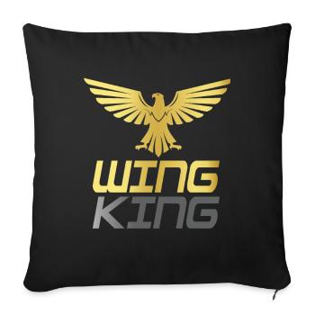 Moto Goldwing Gold Wing King - Housse de coussin décorative 45 x 45 cm - noir - Devant