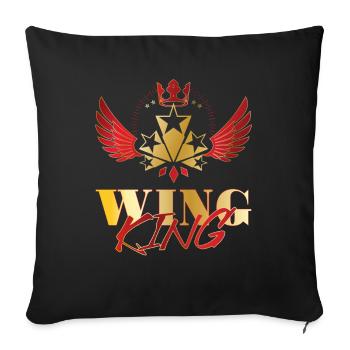 Moto Goldwing Gold Wing King - Housse de coussin décorative 45 x 45 cm - noir - Devant