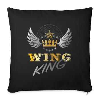 Moto Goldwing Gold Wing King - Housse de coussin décorative 45 x 45 cm - noir - Devant