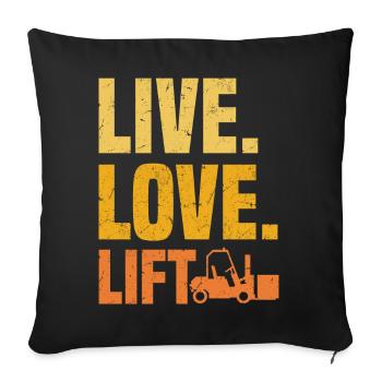 Forklift driver - Sofa pillowcase 17,3'' x 17,3'' (45 x 45 cm) - black - Front