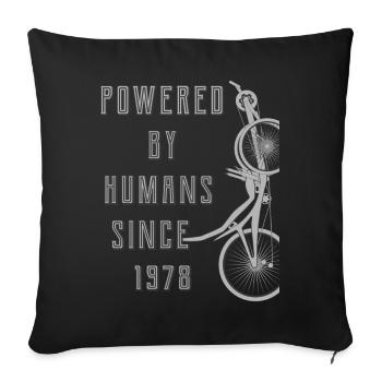 PROPULSÉ PAR L’HUMAIN DEPUIS 1978 - Housse de coussin décorative 45 x 45 cm - noir - Devant