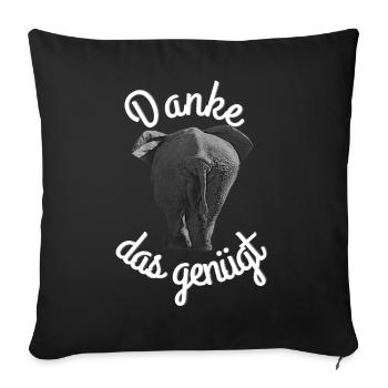 Elephant thank you, that's enough - Sofa pillowcase 17,3'' x 17,3'' (45 x 45 cm) - black - Front