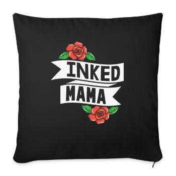 Inked Mama - Mère avec des tatouages - Housse de coussin décorative 45 x 45 cm - noir - Devant