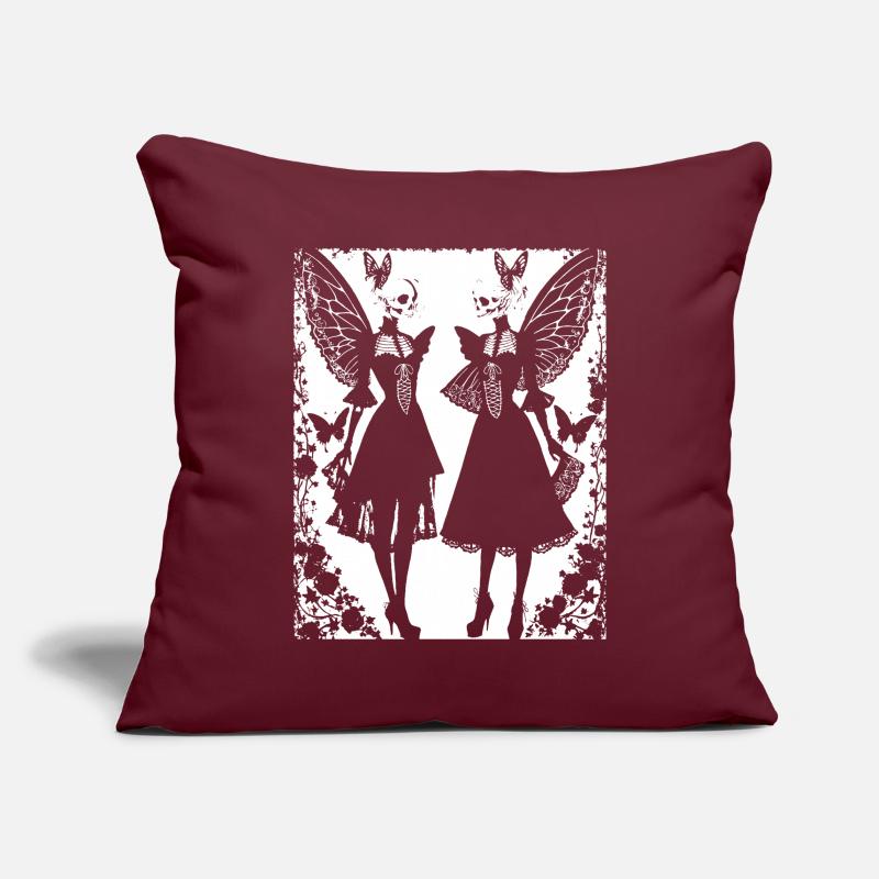 Fairycore Esthétique Squelette Fée Goth Gothique G Housse de coussin décorative 45 x 45 cm