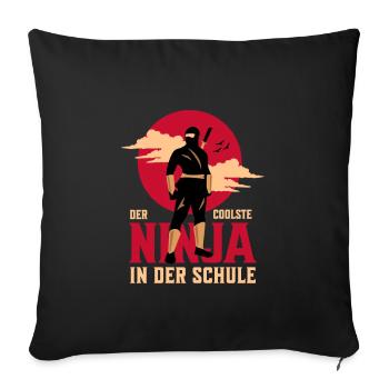 Der Coolste Ninja In Der Schule Ninja Karneval - Sofakissenbezug 45 x 45 cm - Schwarz - Vorne