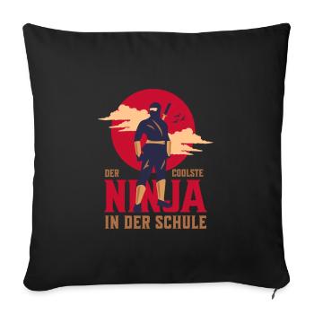 Der Coolste Ninja In Der Schule Ninja Judo Karate - Sofakissenbezug 45 x 45 cm - Schwarz - Vorne