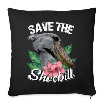 Schuhschnabel Sauvez le bec-de-chaussure - Housse de coussin décorative 45 x 45 cm - noir - Devant
