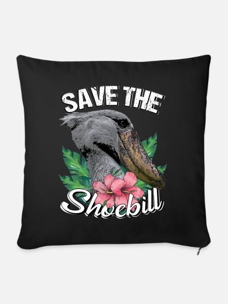 Schuhschnabel Save the shoebill - Sofakissenbezug 45 x 45 cm - Schwarz