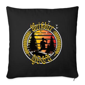 Bier - Weißbier Yoga Retro Vintage Sonnenuntergang - Sofakissenbezug 45 x 45 cm - Schwarz - Vorne