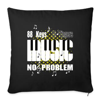 Piano Piano 88Keys 10Fingers Music Instrument - Sofa pillowcase 17,3'' x 17,3'' (45 x 45 cm) - black - Front