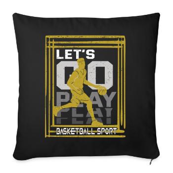 Basketball Dribbling Team Sports - Sofa pillowcase 17,3'' x 17,3'' (45 x 45 cm) - black - Front