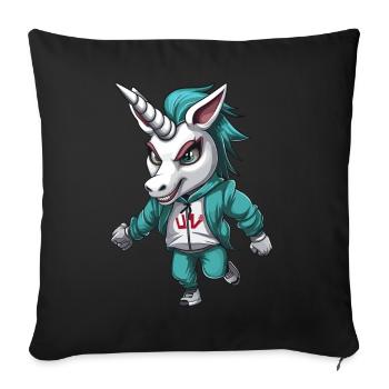 Grim Unicorn Design - Mystical Magic - Housse de coussin décorative 45 x 45 cm - noir - Devant
