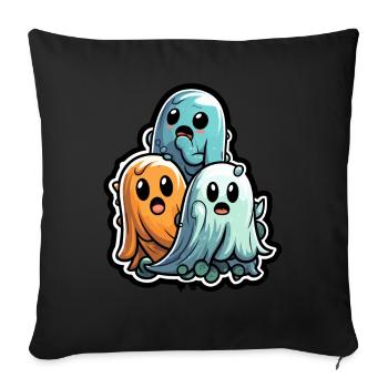 Sugary Ghost Trio Halloween Ghosts - Sofa pillowcase 17,3'' x 17,3'' (45 x 45 cm) - black - Front