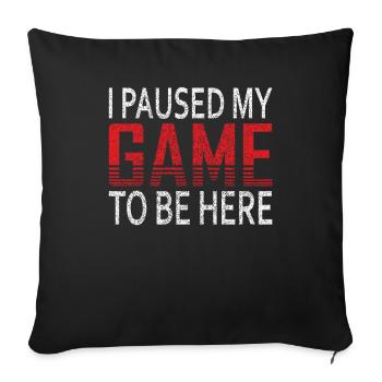 Gamer Gaming Video Games T-Shirt - Sofa pillowcase 17,3'' x 17,3'' (45 x 45 cm) - black - Front